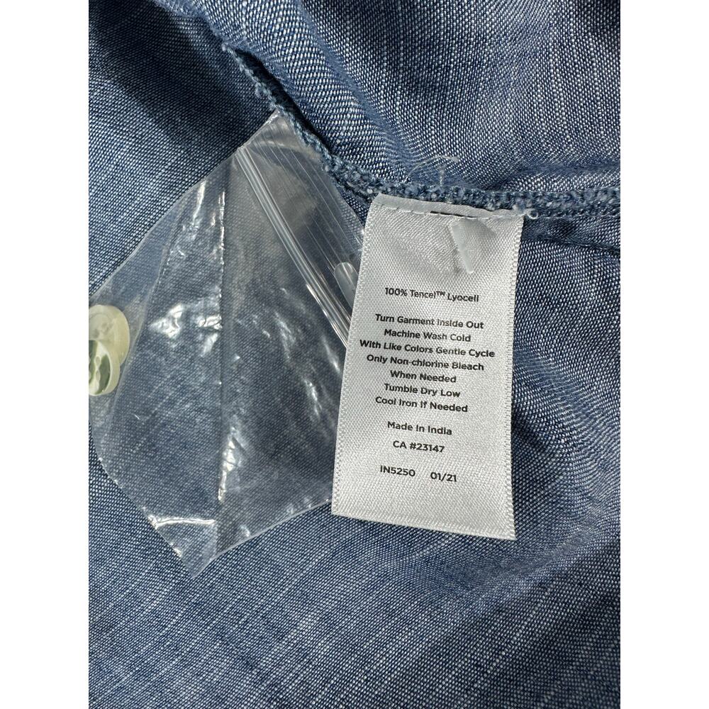 Talbots Popover Top Size P Petite Button Back Rol… - image 5